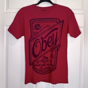 Obey Men’s “The Street’s Are Ours” Red T-shirt - Size Small